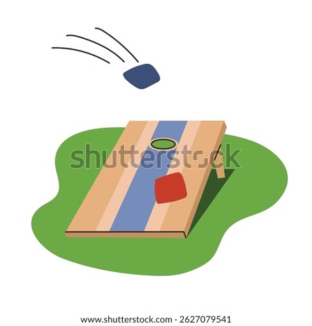 Cornhole game with grass icon clipart avatar logotype isolated illustration