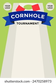 Cornhole Game Tournament Poster Template Vector Design