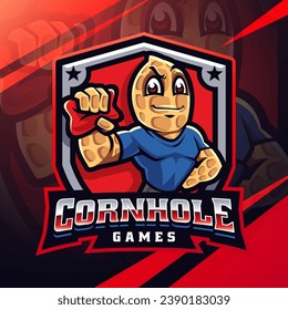 Cornhole games esport mascot logo design