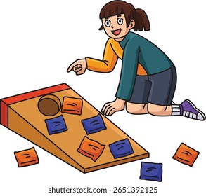 Garota Cornhole contando o clipe do desenho animado 