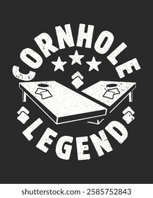 Cornhole legend retro vintage t shirt design, Cornhole game t shirt design