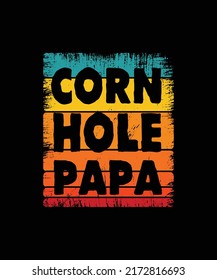 papa de agujero de maíz. Diseño de camisetas de época de Cornhole.