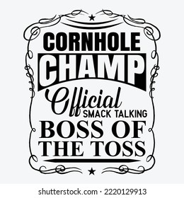 Cornhole Shirt - Cornhole Champion Boss of the Toss