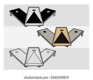 Cornhole, Cornhole Silhouette, Sports Cornhole Boards, Bean Bag Board, Corn hole, Bean Bag Game, Bean Bag Silhouette, Vector, Clipart, 