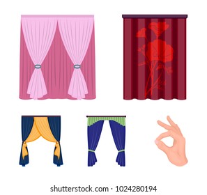 Cornices, garters, ribbon and other web icon in cartoon style.Machine, textiles, furniture icons in set collection.