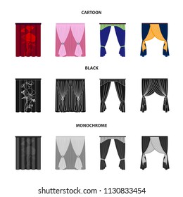 Cornices, garters, ribbon and other web icon in cartoon,black,monochrome style.Machine, textiles, furniture icons in set collection.