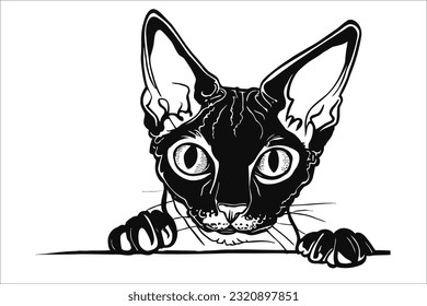 Cornish Rex cat captures hearts with an irresistible peek, showcasing its unique curly coat and adorable charm