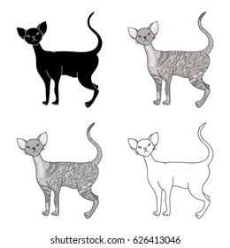 Cornish Rex icon in cartoon style isolated on white background. Cat breeds symbol stock vector illustration.