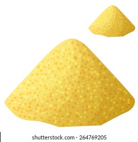 Cornmeal isolated on white background. Detailed Vector Icon. Series of food and drink and ingredients for cooking.