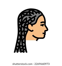cornrows hairstyle female color icon vector. cornrows hairstyle female sign. isolated symbol illustration