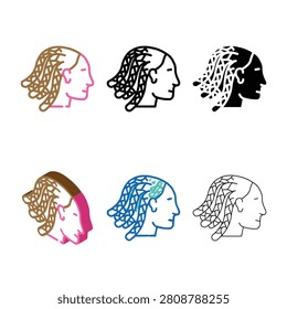 cornrows hairstyle female color icon vector. cornrows hairstyle female sign. concepts isolated symbol illustration