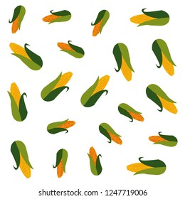 corns cob decoration white background