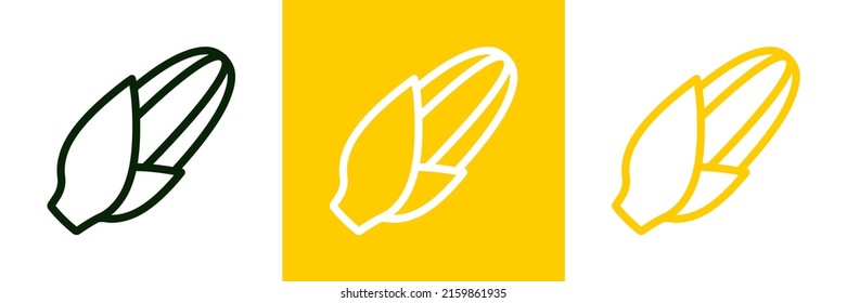 Corns Icon. Vector Set Sweet corns in Line style. Isolated Maize Logo.