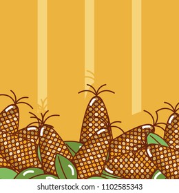 Corns over colorful background