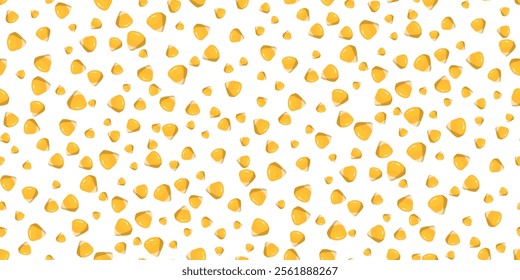 Corns seed. seamless pattern of sweetcorn golden grains. Ripe yellow corn grains for planting, cultivation. Maize seeds, farm natural product. Vector for menu, label, product packaging, recipe