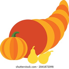 cornucopia flat illustration for thanksgiving day, for commercial use