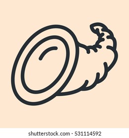 Cornucopia Horn Minimal Flat Line Outline Stroke Icon Pictogram Symbol