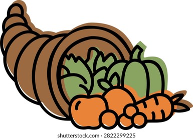 Cornucopia horn of plenty food symbol