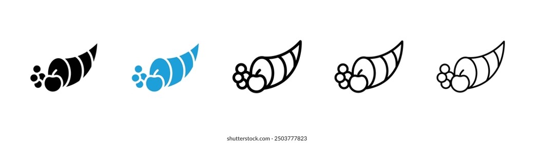 Cornucopia icon in black and blue colors