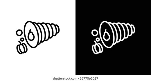 Ícone Cornucopia Gráfico de vetor preto e branco