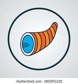 Cornucopia icon colored line symbol. Premium quality isolated thanksgiving element in trendy style.