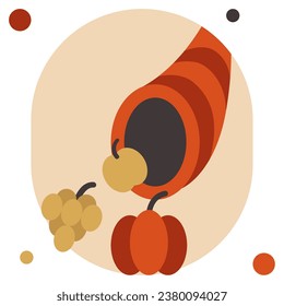 Cornucopia icon illustration, for uiux, web, app, infographic, etc