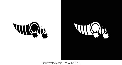 Cornucopia icon isolated silhouette on white background. Vector illustration.