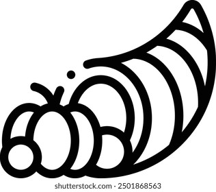 cornucopia icon. Thin Linear Style Design Isolated On White Background