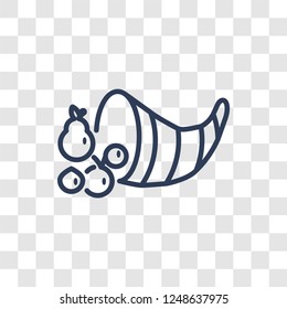 Cornucopia icon. Trendy linear Cornucopia logo concept on transparent background from United States of America collection