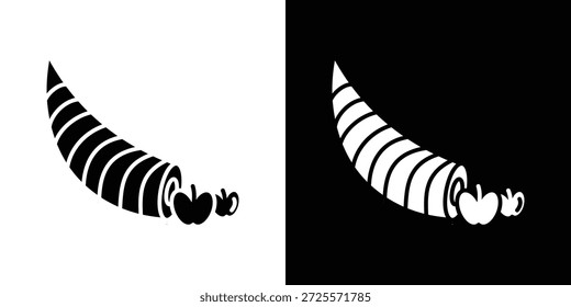 Icono de cornucopia en estilo lineal delgado de trazo de moda.