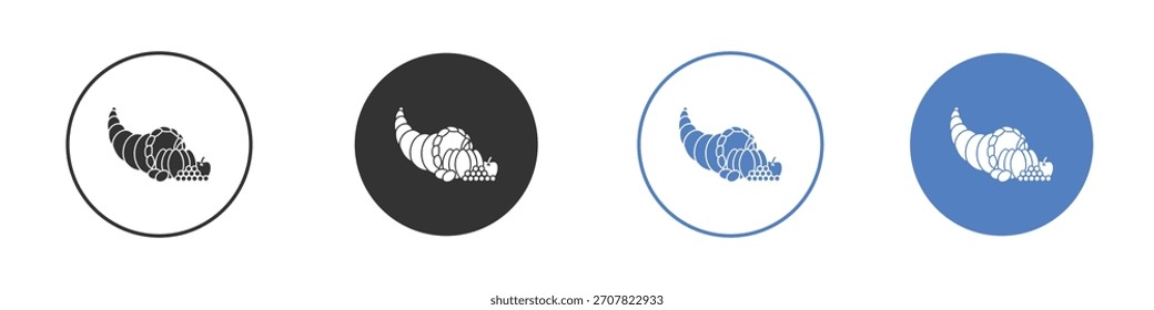 Ilustración de Arte vectorial de icono de cornucopia. para concepto móvil y Diseños web