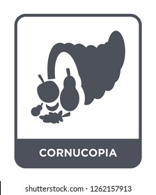 cornucopia icon vector on white background, cornucopia trendy filled icons from Thanksgiving collection, cornucopia simple element illustration