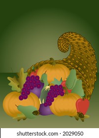 Cornucopia illustration in easily editable eps format.