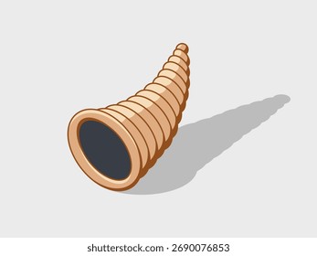 Ilustração de vetor isométrico de Cornucopia com sombra
