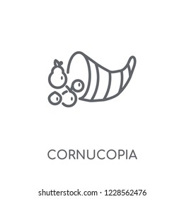 Cornucopia linear icon. Modern outline Cornucopia logo concept on white background from United States of America collection. Suitable for use on web apps, mobile apps and print media.