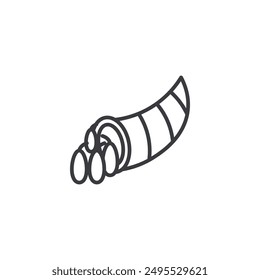 Cornucopia outlined icon isolated on white background
