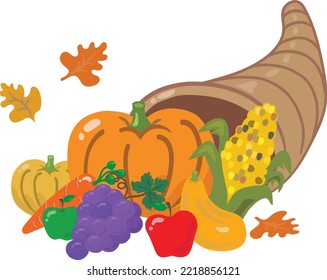 Cornucopia, Thanksgiving and Autumn Fruit