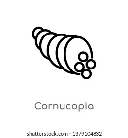 cornucopia vector line icon. Simple element illustration. cornucopia outline icon from thanksgiving concept. Can be used for web and mobile