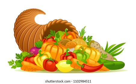 Cornucopia Vegetables On A White Background