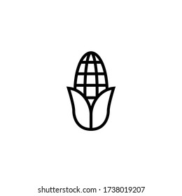 Cornvector icon in linear, outline icon isolated on white background