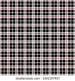 Cornwall (Cornish Flag) District Tartan. Seamless pattern for tartan of Cornwall, England, for fabric, kilts, skirts, plaids. Frequent weave 