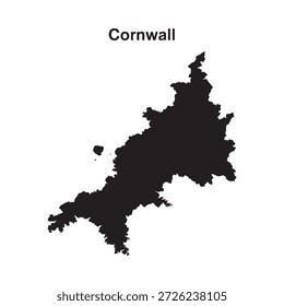 ilustração do mapa de cornwall em preto de alta qualidade