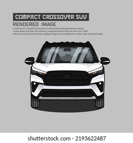 Corolla Cross GRS vector mockup on gray background for vehicle branding, corporate identity. View from side, front, and back All elements in the groups on separate layers for easy editing and recolor