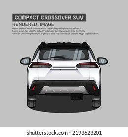 Corolla Cross GRS vector mockup on gray background for vehicle branding, corporate identity. View from side, front, and back All elements in the groups on separate layers for easy editing and recolor
