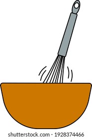 Corolla Mixing In Bowl Icon. Editable Outline With Color Fill Design. Vector Illustration.