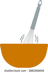 Corolla Mixing In Bowl Icon. Flat Color Design. Vector Illustration.