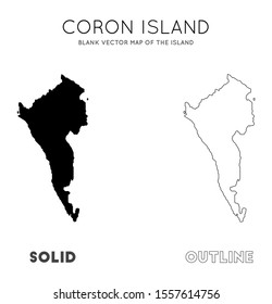 Coron Island map. Borders of Coron Island for your infographic. Vector illustration.