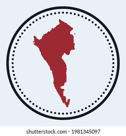 Coron Island round stamp. Round logo with map and title. Stylish minimal Coron Island badge with map. Vector illustration.