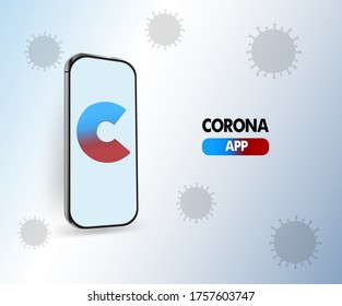 corona app. Corona warn app . Corona-Warn-App. mobile phone application for covid virus