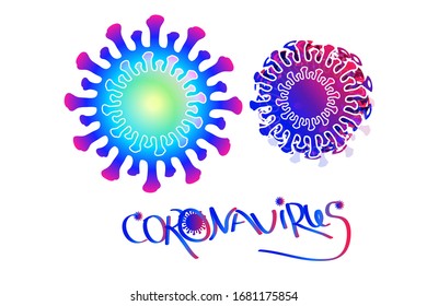 Corona attack concept, many red attack isolated on white background
